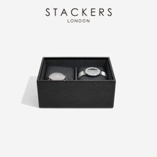 画像10: 【STACKERS】ミニ ジュエリーボックス 2個セット 2set  ブラック Black ウォッチ＆カフスリンク  Watch & Cufflink Box メンズ men's スタッカーズ (10)