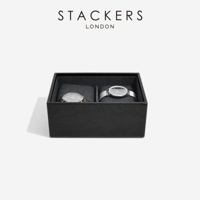 画像3: 【STACKERS】ミニ ジュエリーボックス 2個セット 2set  ブラック Black ウォッチ＆カフスリンク  Watch & Cufflink Box メンズ men's スタッカーズ