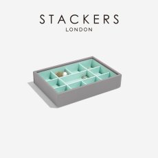 画像11: 【STACKERS】ミニ ジュエリーボックス 11sec  11個仕切り グレー＆ミント Dove Grey & Mint スタッカーズ イギリス ロンドン (11)