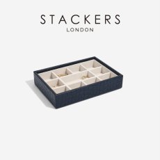 画像2: 【STACKERS】ミニ ジュエリーボックス 11sec  11個仕切り ネイビークロコ Navy Croc スタッカーズ イギリス ロンドン (2)