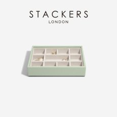 画像1: 【STACKERS】ミニ ジュエリーボックス 11sec  11個仕切り セージグリーン SageGreen スタッカーズ イギリス ロンドン (1)