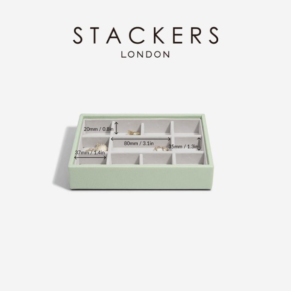 STACKERS】ミニ ジュエリーボックス 11sec 11個仕切り セージグリーン