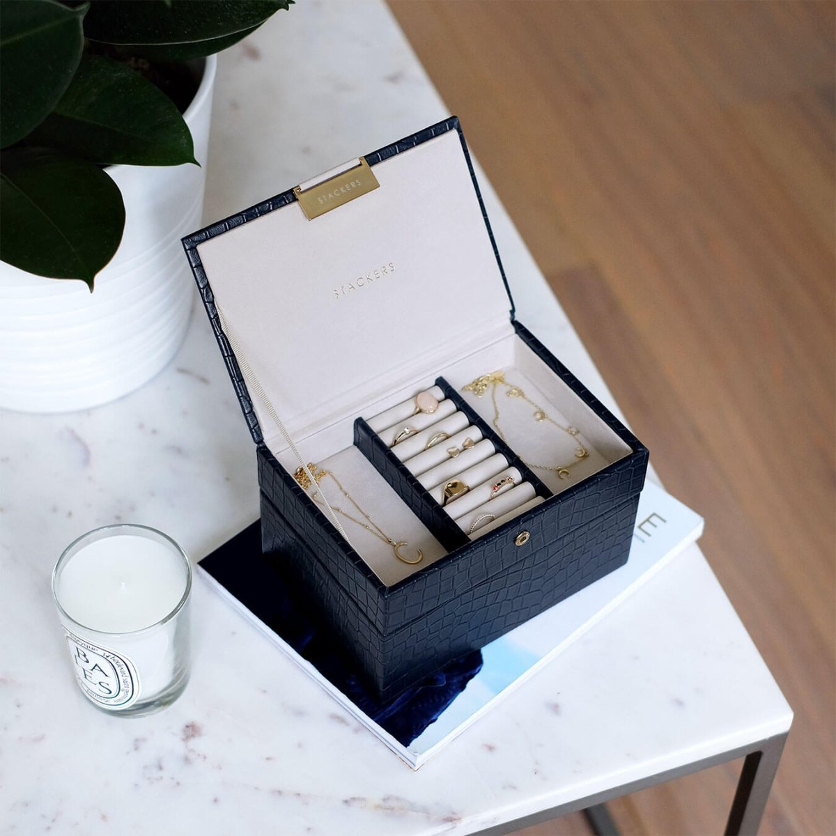 画像13: 【STACKERS】ミニ ジュエリーボックス 選べる2個セット 2set  ネイビークロコ Navy Croc スタッカーズ　イギリス　ロンドン (13)