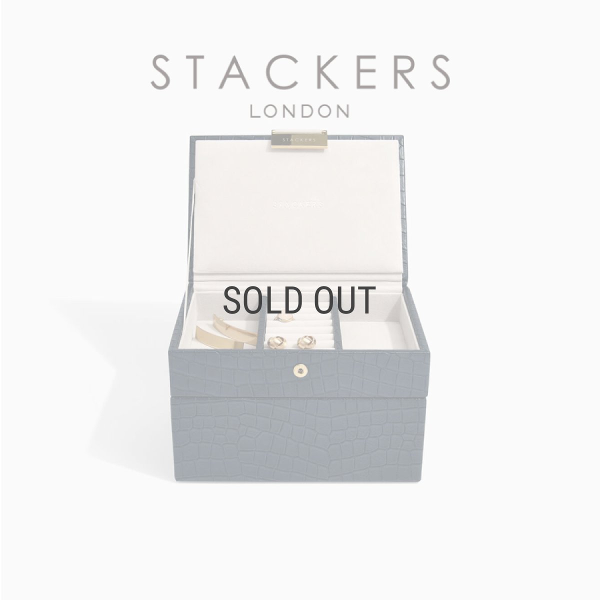 画像1: 【STACKERS】ミニ ジュエリーボックス 選べる2個セット 2set  ネイビークロコ Navy Croc スタッカーズ　イギリス　ロンドン (1)