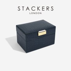 画像2: 【STACKERS】ミニ ジュエリーボックス 選べる2個セット 2set  ネイビークロコ Navy Croc スタッカーズ　イギリス　ロンドン (2)