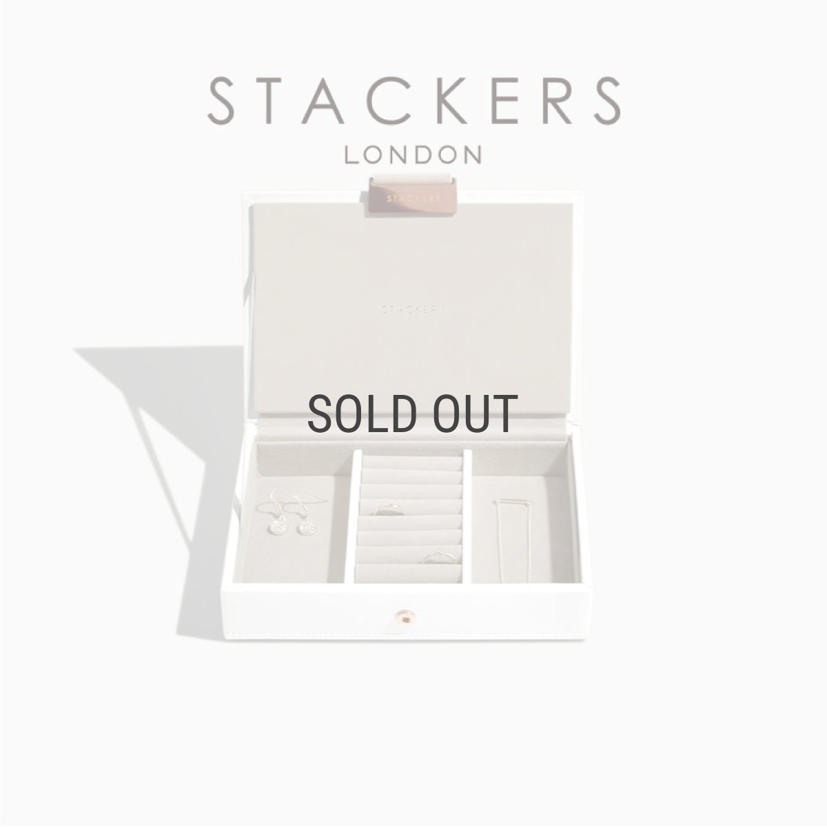 画像1: 【STACKERS】ミニ ジュエリーボックス Lid リッド　ホワイト&ローズゴールド White & Rosegold スタッカーズ ロンドン イギリス (1)