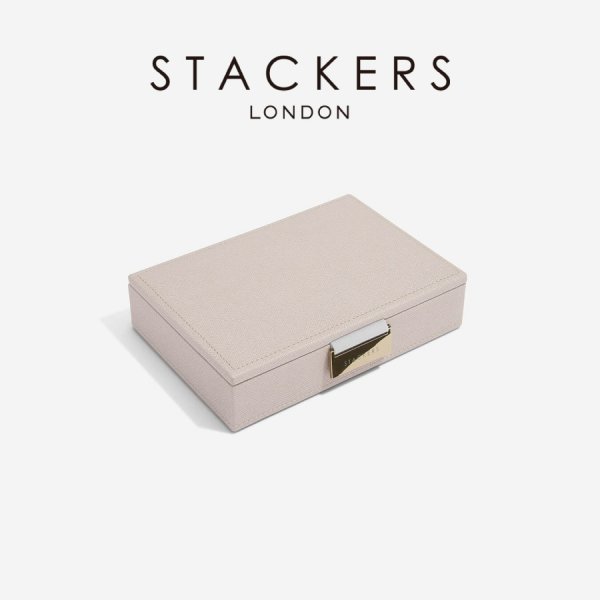 【STACKERS】ジュエリーボックス トープ グレージュ　ロンドン　2段SET STACKERS】ミニ ジュエリーボックス オープン Open トープ