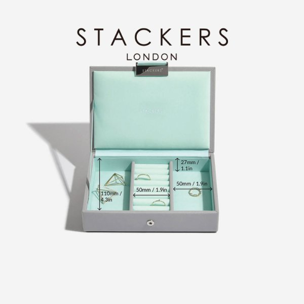 STACKERS】ミニ ジュエリーボックス Lid リッド （蓋付ケース）グレー