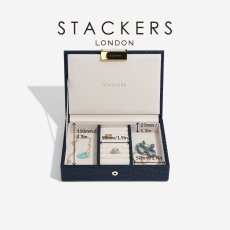 画像12: 【STACKERS】ミニ ジュエリーボックス Lid リッド ネイビークロコ Navy Croc スタッカーズ ロンドン イギリス (12)