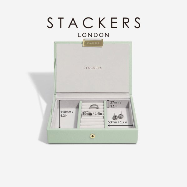 STACKERS】ミニ ジュエリーボックス Lid （蓋付ケース）リッド セージ