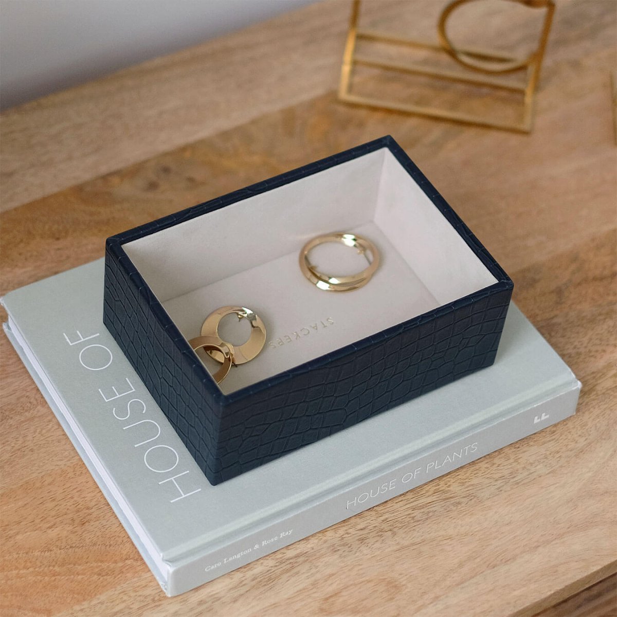 画像11: 【STACKERS】ミニ ジュエリーボックス オープン Open  NavyCroc ネイビークロコ スタッカーズ イギリス ロンドン (11)