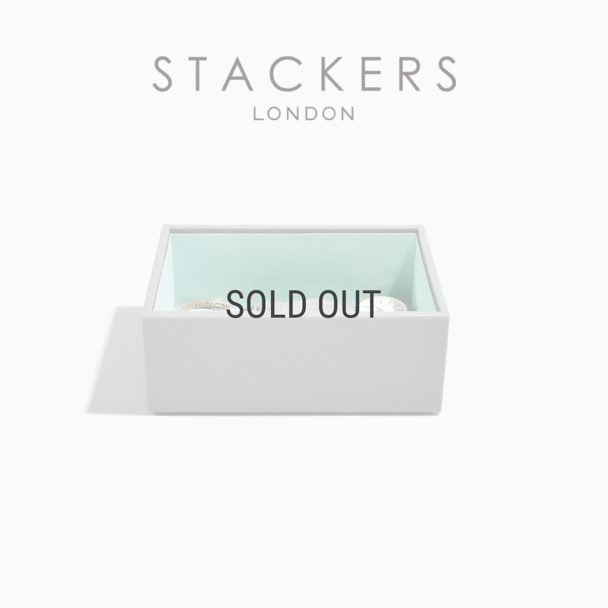 画像1: 【STACKERS】ミニ ジュエリーボックス オープン Open グレー＆ミント Dove Grey & Mint スタッカーズ イギリス ロンドン (1)