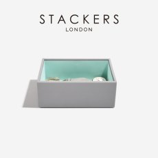 画像1: 【STACKERS】ミニ ジュエリーボックス オープン Open グレー＆ミント Dove Grey & Mint スタッカーズ イギリス ロンドン (1)