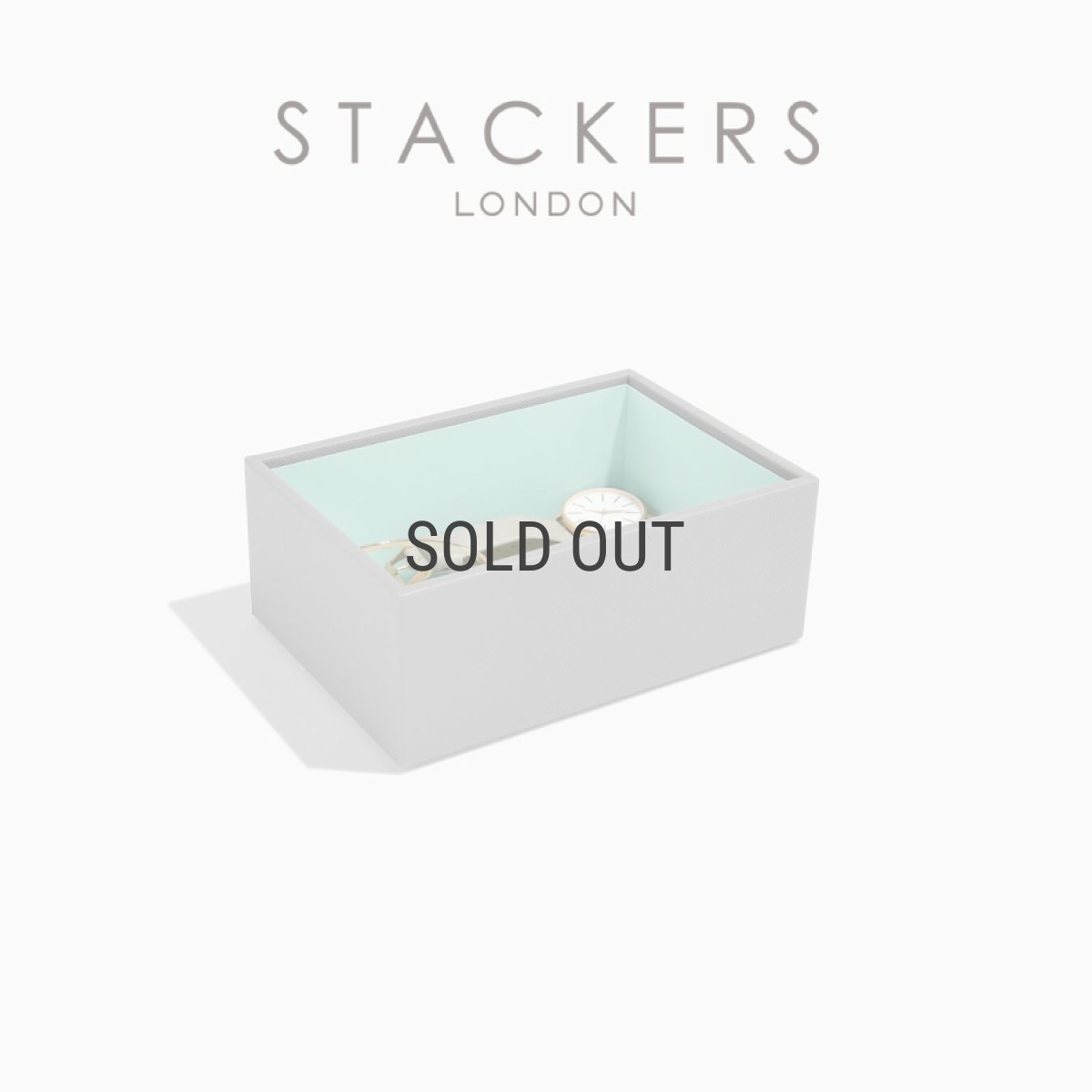 画像2: 【STACKERS】ミニ ジュエリーボックス オープン Open グレー＆ミント Dove Grey & Mint スタッカーズ イギリス ロンドン (2)