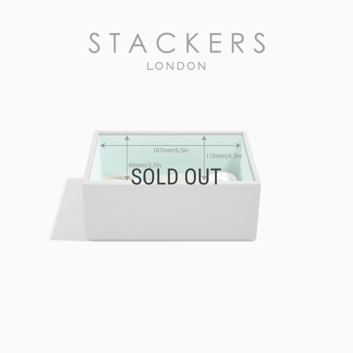 画像10: 【STACKERS】ミニ ジュエリーボックス オープン Open グレー＆ミント Dove Grey & Mint スタッカーズ イギリス ロンドン (10)