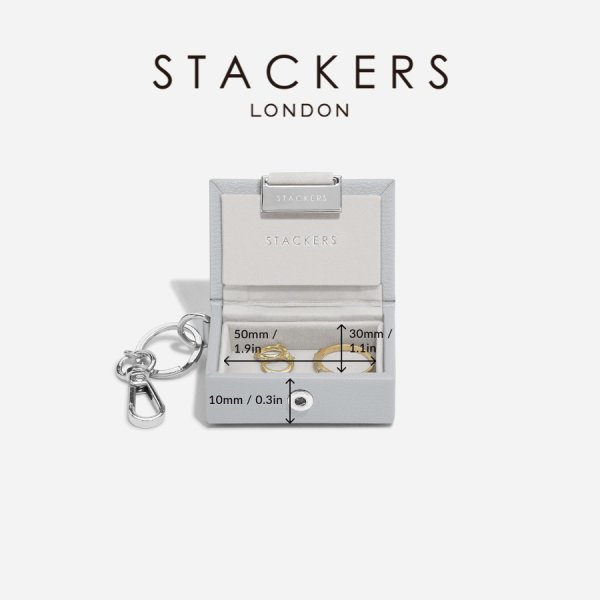 STACKERS】ナノ ジュエリーボックス キーリング ペブルグレー Pebble