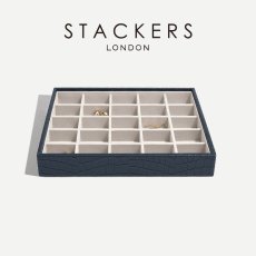 画像1: 【STACKERS】クラシック ジュエリーボックス 25sec ネイビー クロコ  Navy Croc スタッカーズ ロンドン イギリス (1)