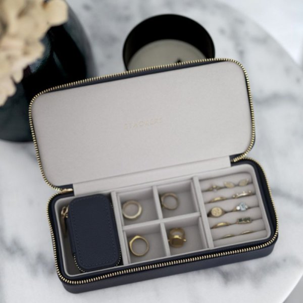 STACKERS】トラベル ジュエリーボックス L ネイビーペブル Navy Pebble