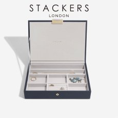 画像1: 【STACKERS】クラシック ジュエリー ボックス Lid レイヤー ネイビーペブル Navy Pebble スタッカーズ ロンドン イギリス (1)