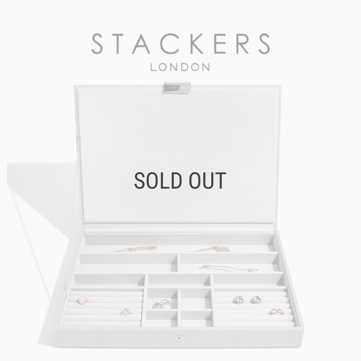 画像1: 【STACKERS】スーパーサイズ ジュエリーケース  リッド （蓋付ケース） Lid PebbleGrey ペブルグレー  スタッカーズ　イギリス　ロンドン (1)