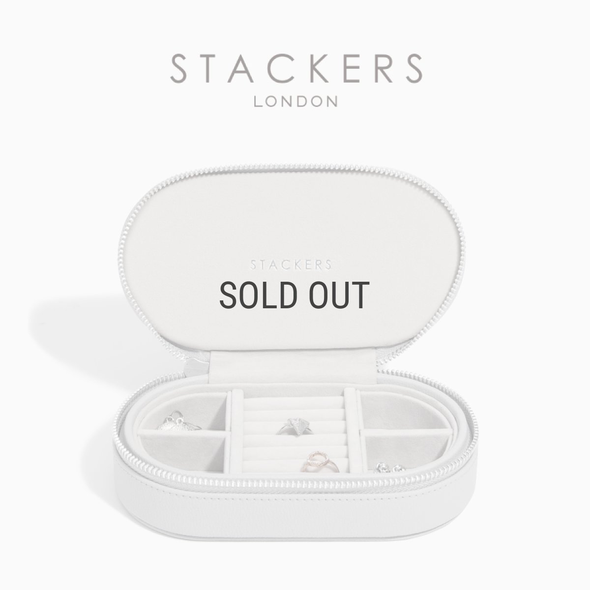 画像1: 【STACKERS】トラベルジュエリーボックス オーバル ペブルグレー Pebble Grey Travel Oval　スタッカーズ　ロンドン　UK (1)