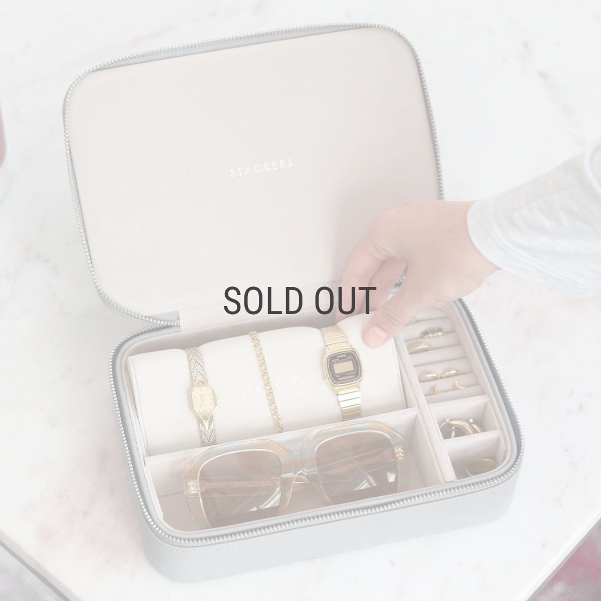 画像10: 【STACKERS】トラベル　ジュエリー＆アクセサリーボックス ペブルグレー Travel Jewellery & Accesary Box  PebbleGrey  スタッカーズ (10)