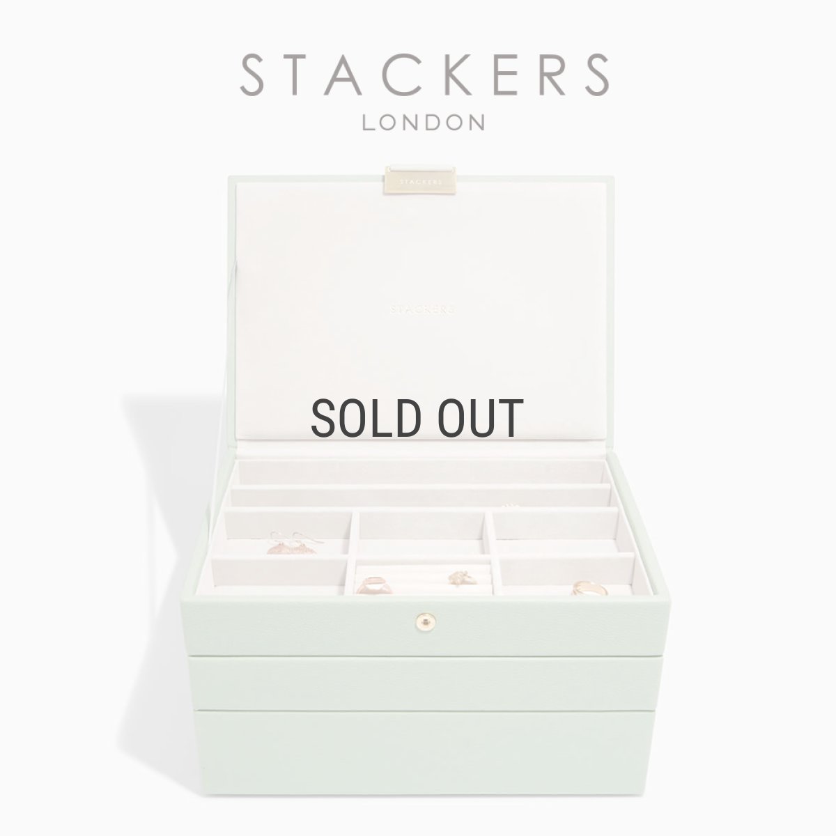 画像1: 【STACKERS】クラシック　ジュエリーボックス 　選べる　3個セット  3set セージグリーン Sage Green スタッカーズ　ロンドン　UK (1)