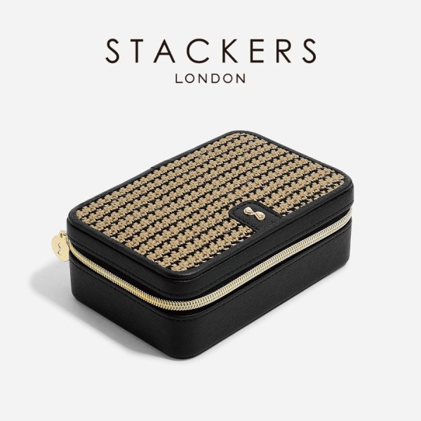 STACKERS ジュエリーボックス 3段 ブラック STACKERS】ラグジュアリートラベルジュエリーボックス ブラック