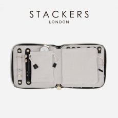 画像1: 【STACKERS】スクエアジュエリーロール 　ブラックラフィア　Black Raffia　Square Jewellery Roll　ブラック　ジュエリーケース　スタッカーズ　イギリス　ロンドン (1)