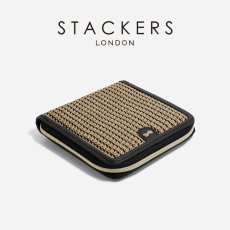 画像3: 【STACKERS】スクエアジュエリーロール 　ブラックラフィア　Black Raffia　Square Jewellery Roll　ブラック　ジュエリーケース　スタッカーズ　イギリス　ロンドン (3)
