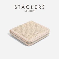 画像3: 【STACKERS】スクエアジュエリーロール 　ブラッシュラフィア　Blush Raffia　Square Jewellery Roll　ピンク　ジュエリーケース　スタッカーズ　イギリス　ロンドン (3)
