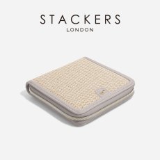 画像3: 【STACKERS】スクエアジュエリーロール 　トープラフィア　Taupe Raffia　Square Jewellery Roll　トープ　ジュエリーケース　スタッカーズ　イギリス　ロンドン (3)