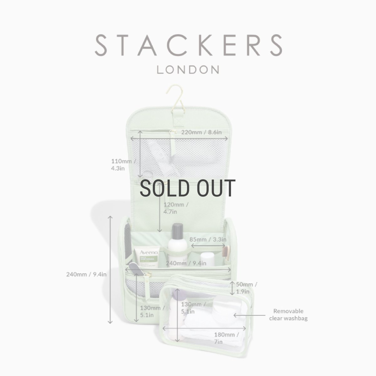 画像11: 【STACKERS】ハンギング ウォッシュバッグ　Hanging Wash Bag  セージグリーン Sage Green スタッカーズ (11)