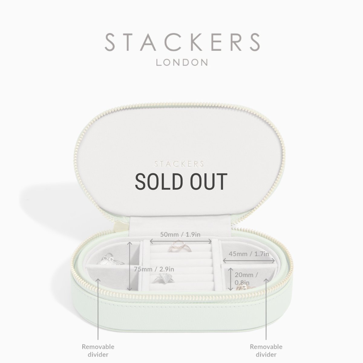 画像13: 【STACKERS】トラベルジュエリーボックス オーバル セージグリーン Sage Green Travel Oval　スタッカーズ　ロンドン　UK (13)