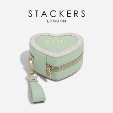 画像1: 【STACKERS】トラベル ハート ジュエリーボックス Travel Heart　セージグリーン Sage Green リネン MAMA　母の日　スタッカーズ　イギリス　ロンドン (1)