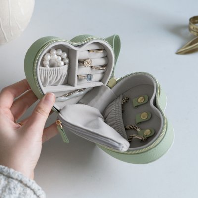 画像2: 【STACKERS】トラベル ハート ジュエリーボックス Travel Heart セージグリーン Sage Green リネン MAMA 母の日 スタッカーズ イギリス ロンドン