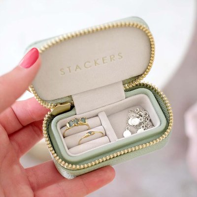 画像1: 【STACKERS】トラベルジュエリーボックス オーバル セージグリーン Sage Green Travel Oval　スタッカーズ