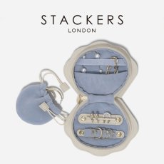 画像4: 【STACKERS】シェルジュエリーケース Shell Jewellery Case　オートミール＆ブルーOatmeal＆Blue　スタッカーズ　イギリス　ロンドン (4)