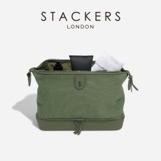 画像2: 【STACKERS】キャンバス　ドクターズ　スタイル　ウォッシュバッグ　キャンバス グリーン　Canvas Doctor’s style Wash Bag  Canvas Green  スタッカーズ 　イギリス　ロンドン (2)