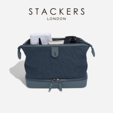 画像2: 【STACKERS】キャンバス　ドクターズ　スタイル　ウォッシュバッグ　キャンバス ブルー　Canvas Doctor’s style Wash Bag  Canvas Blue  スタッカーズ 　イギリス　ロンドン (2)