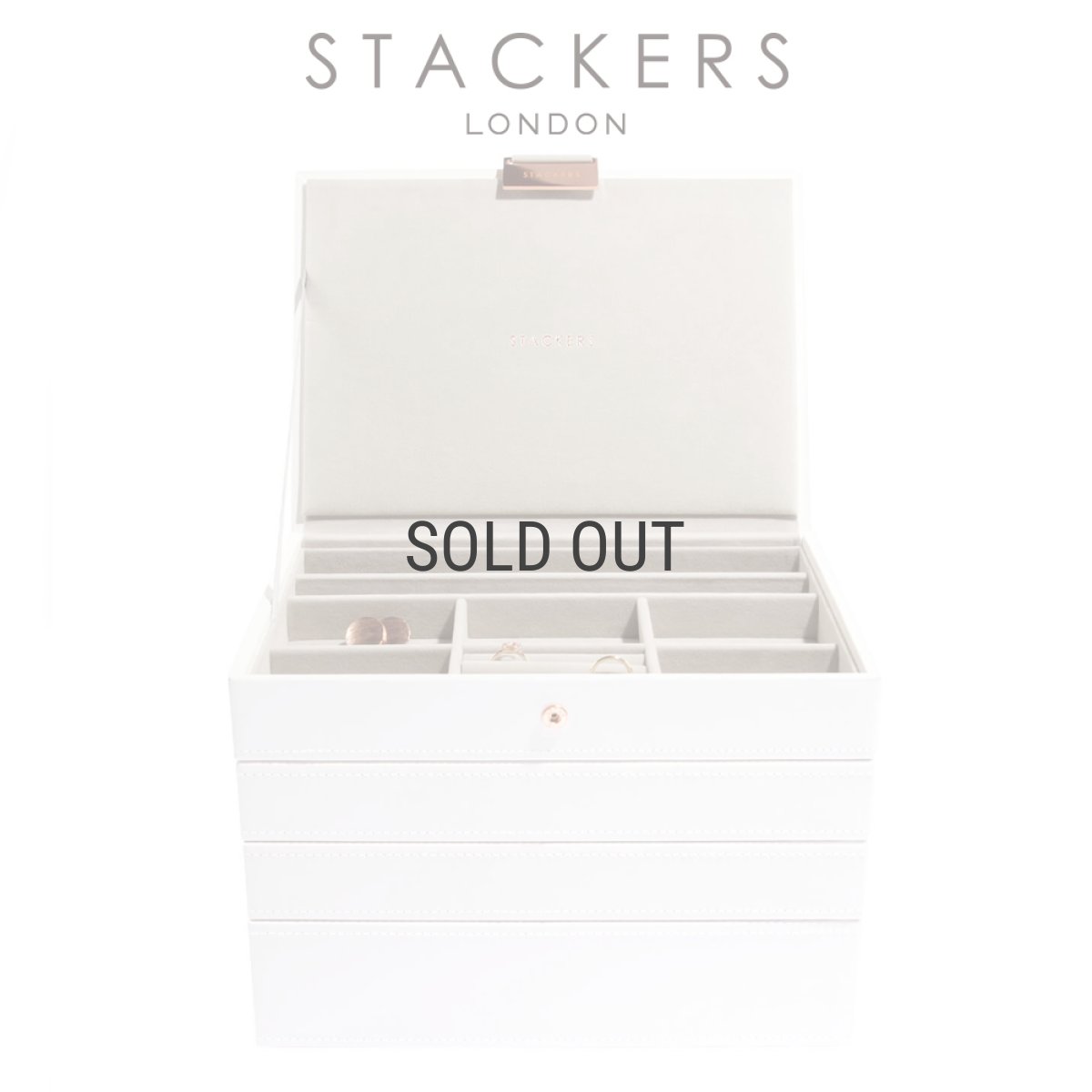 画像1: 【STACKERS】クラシック　ジュエリーボックス 選べる4個セット  4set ホワイト＆ローズゴールド　White&RoseGold (1)