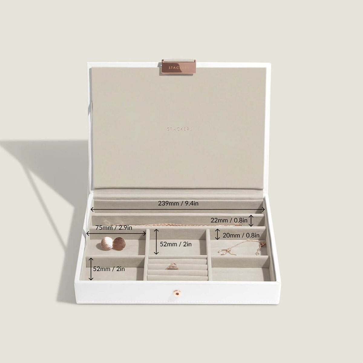 画像15: 【STACKERS】クラシック ジュエリーボックス  Lid リッド　ホワイト&ローズゴールド　White & RoseGold スタッカーズ ロンドン イギリス (15)