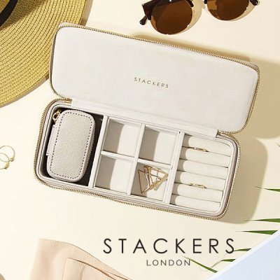 画像1: 【STACKERS】トラベル ジュエリーボックス L トープ グレージュ Taupe　Travel L スタッカーズ　ロンドン