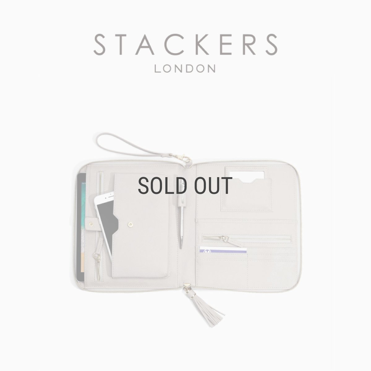 画像2: 【STACKERS】クラッチバッグ　グレージュ　アクセサリーケース　イギリス　ロンドン　スタッカーズ　UK (2)