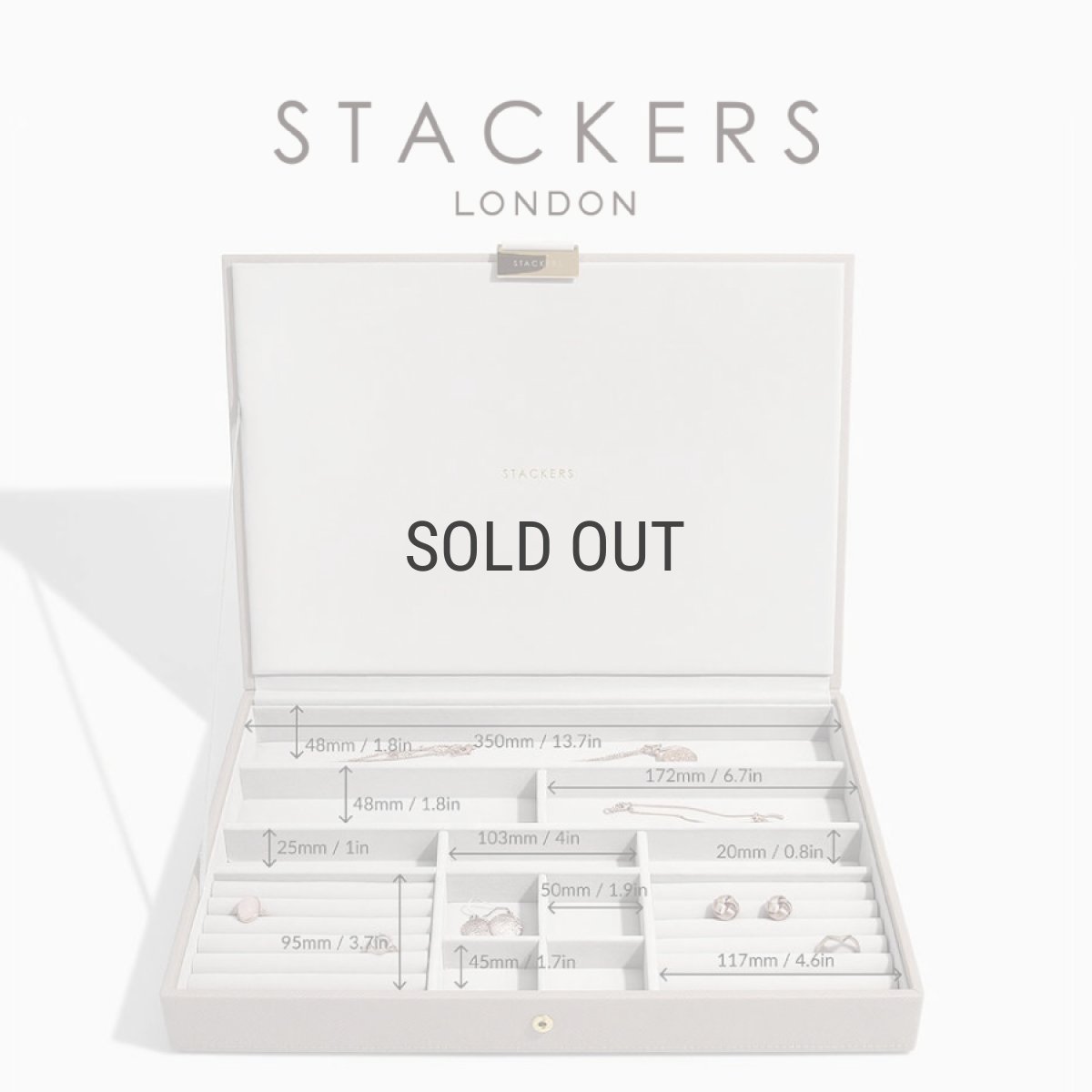 画像19: 【STACKERS】スーパーサイズ ジュエリーケース リッド（蓋付ケース） Lid Taupe トープ   ジュエリーボックス　スタッカーズ ロンドン　UK (19)
