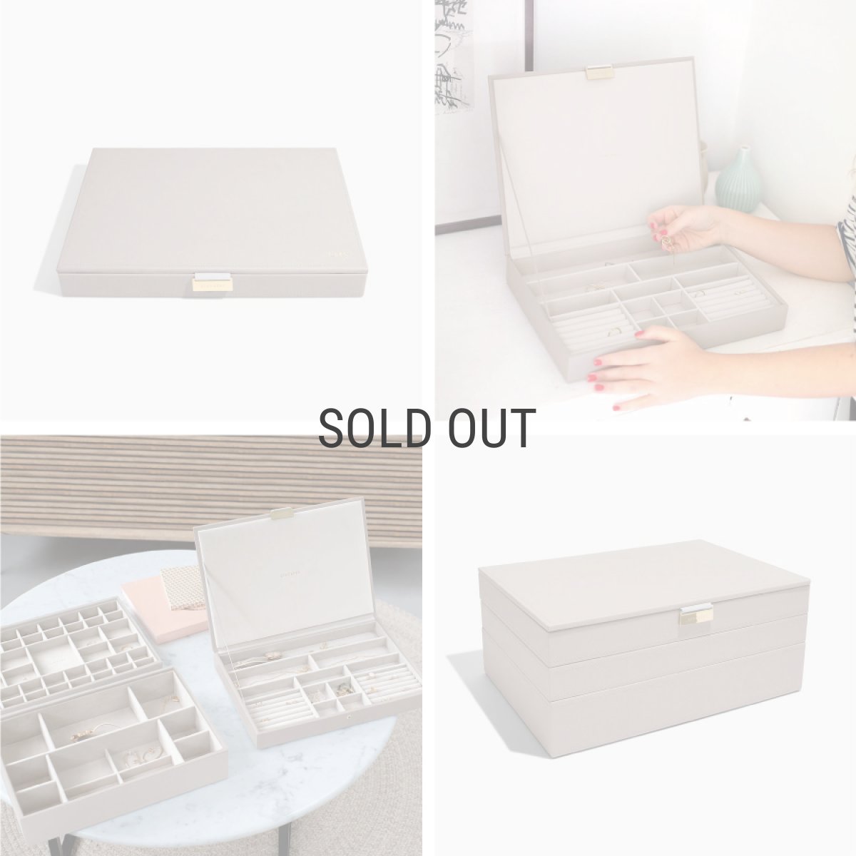 画像7: 【STACKERS】スーパーサイズ ジュエリーケース リッド（蓋付ケース） Lid Taupe トープ   ジュエリーボックス　スタッカーズ ロンドン　UK (7)