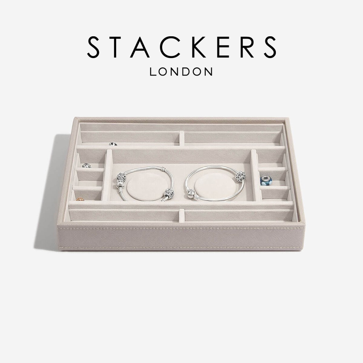 画像1: 【STACKERS】　クラシック　ジュエリーケース 　パンドラ２  PANDORA　ブレスレット　チャーム　トープ グレージュ　Taupe　イギリス　スタッカーズ　ロンドン (1)