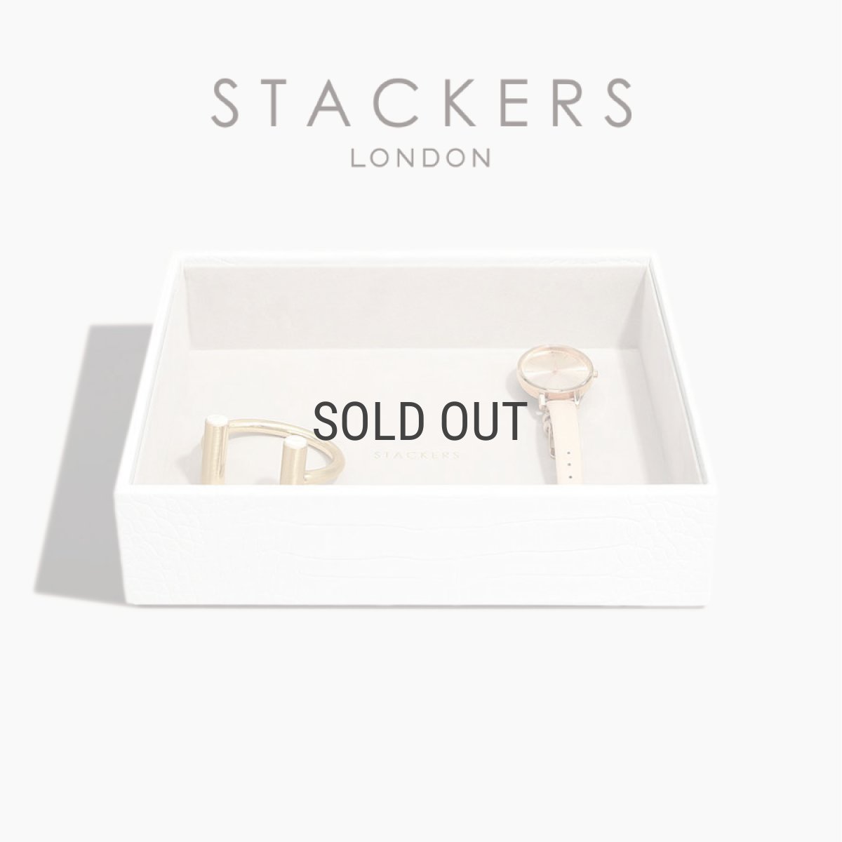 画像1: 【STACKERS】クラシック ジュエリーボックス  Open オープン  ホワイト　クロコ　White Croc スタッカーズ ロンドン イギリス (1)