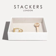 画像1: 【STACKERS】クラシック ジュエリーボックス  Open オープン  ホワイト　クロコ　White Croc スタッカーズ ロンドン イギリス (1)