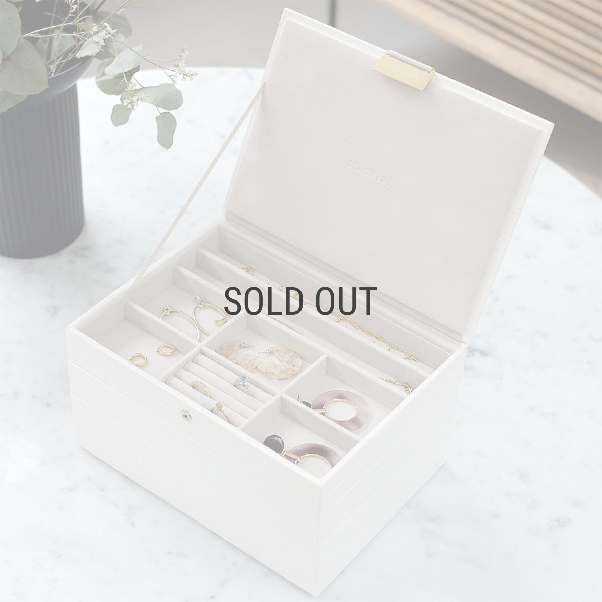 画像13: 【STACKERS】クラシック ジュエリーボックス  Open オープン  ホワイト　クロコ　White Croc スタッカーズ ロンドン イギリス (13)